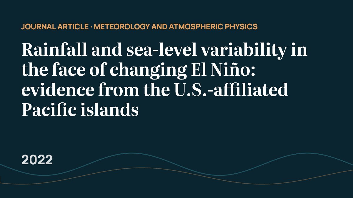 Rainfall and sea-level variability in the face of changing El Niño: evidence from the U.S.-affiliated Pacific islands